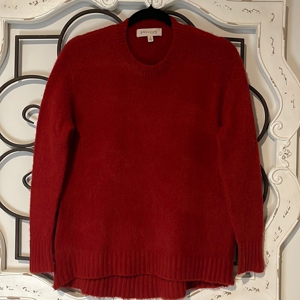 PHILOSOPHY REPUBLIC  SCOOP NECK SWEATER RED SIZE SMALL